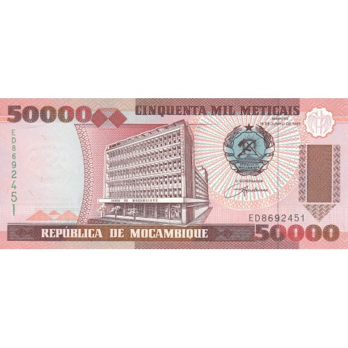1993 - Mozambique pic 138 billete de 50000 Meticais