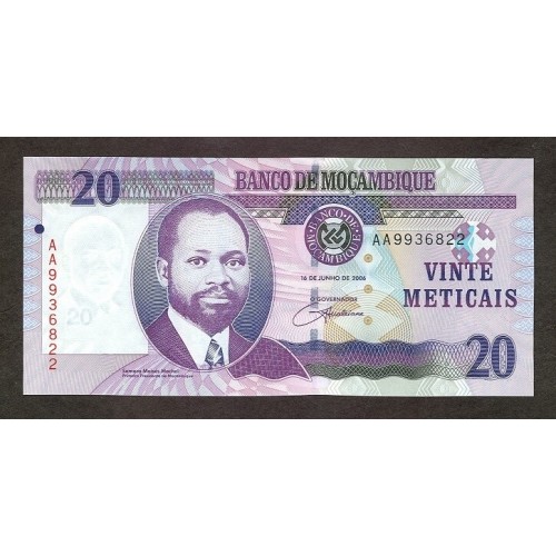 2006 - Mozambique pic 143 billete de 20 Meticais