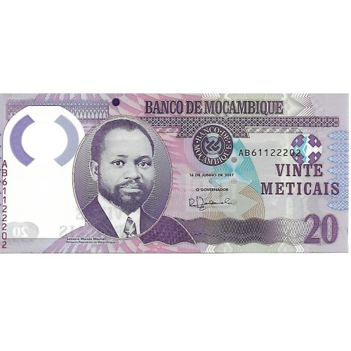 2017 - Mozambique 20 Meticais banknote PIC 149b UNC