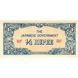 1942 - Myanmar Burma PIC 12a 1/4 Rupee banknote