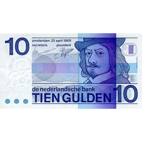 1968 -  Netherlands   Pic 91b         10 Gulden  banknote
