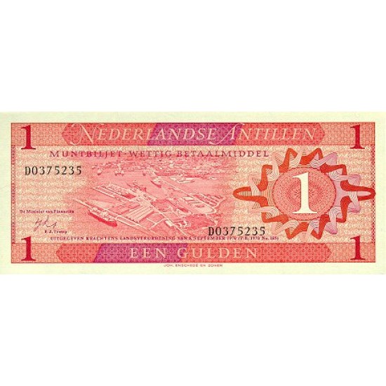 1970 - Netherlands Antilles P20a 1 Gulden banknote 1970 - Netherlands Antilles P20a 1 Gulden banknote