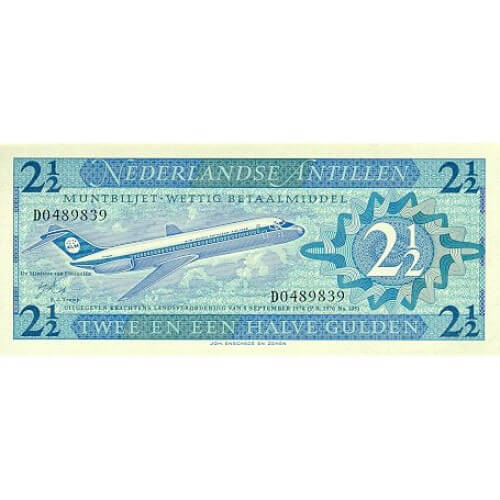 1970 - Netherlands Antilles P21a 2.5 Gulden banknote