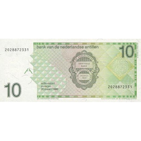 1994 - Netherlands Antilles P23c 10 Gulden banknote 1994 - Netherlands Antilles P23c 10 Gulden banknote