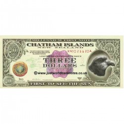 1999 - Chatman (Nueva Zelanda)  billete de 3 Dólares