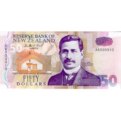 1992 - Nueva Zelanda P180a billete de 50 Dólares