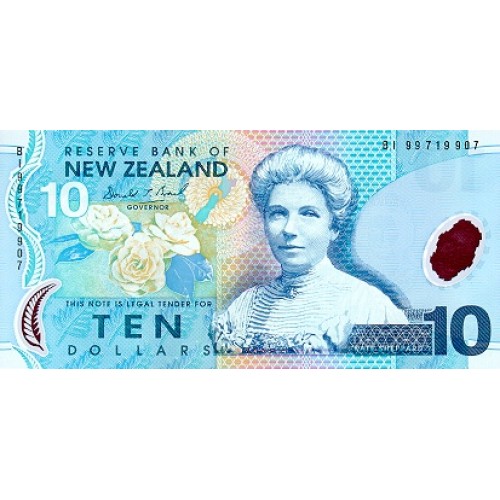 2002 - Nueva Zelanda P186a billete de 10 Dólares
