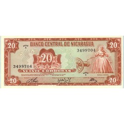 1972 - Nicaragua P124 billete de 20 Córdobas