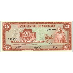 1972 - Nicaragua P124 20 Cordobas banknote