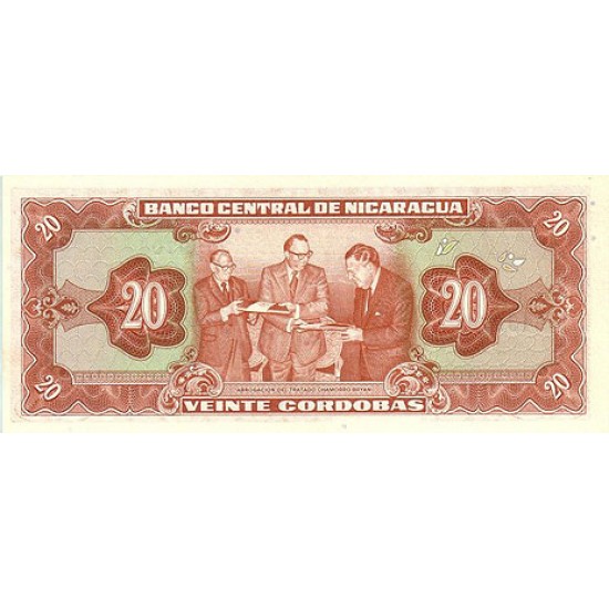 1972 - Nicaragua P124 20 Cordobas banknote 1972 - Nicaragua P124 20 Cordobas banknote