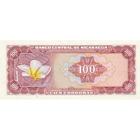 1972 - Nicaragua P126 100 Cordobas banknote 1972 - Nicaragua P126 100 Cordobas banknote