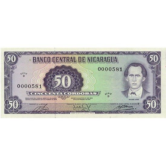 1978 - Nicaragua P130 50 Cordobas banknote 1978 - Nicaragua P130 50 Cordobas banknote