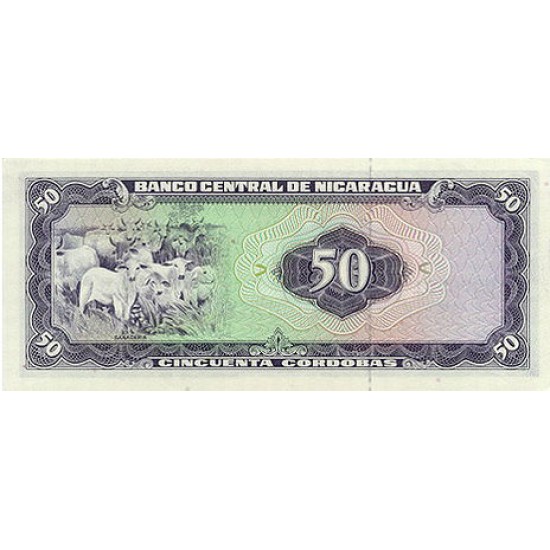 1978 - Nicaragua P130 50 Cordobas banknote 1978 - Nicaragua P130 50 Cordobas banknote
