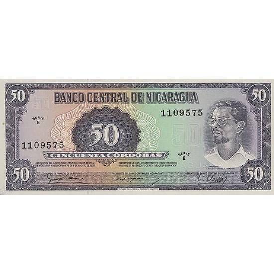 1979 - Nicaragua P136 50 Cordobas banknote 1979 - Nicaragua P136 50 Cordobas banknote