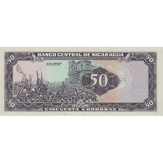 1979 - Nicaragua P136 50 Cordobas banknote 1979 - Nicaragua P136 50 Cordobas banknote