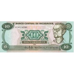 1985 - Nicaragua P151 10 Cordobas banknote