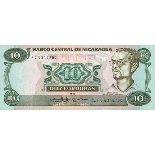1985 - Nicaragua P151 billete de 10 Córdobas