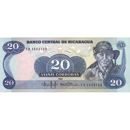 1988 - Nicaragua PIC 152 billete de 20 Cordobas S/C