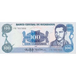 1985 - Nicaragua P154 billete de 100 Córdobas