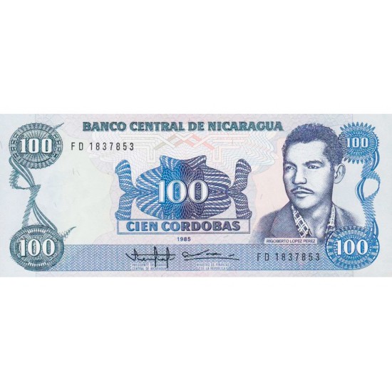 1985 - Nicaragua P154 100 Cordobas banknote 1985 - Nicaragua P154 100 Cordobas banknote
