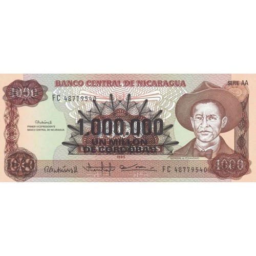 1990 - Nicaragua PIC 164 1,000,000 Cordobas in 1,000 Cordobas banknote UNC