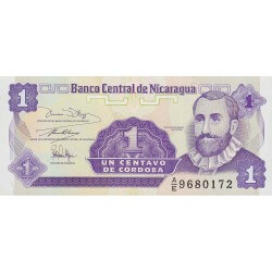 1991 - Nicaragua P167 billete de 1 Centavo de Córdoba