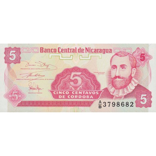 1991 - Nicaragua PIC 168a 5 Centavos banknote UNC
