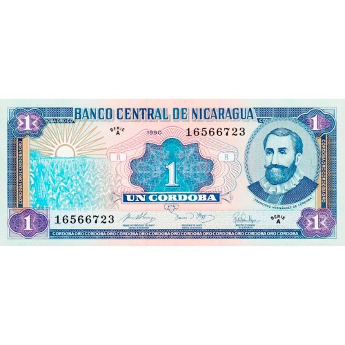 1990 - Nicaragua P173 billete de 1 Córdoba