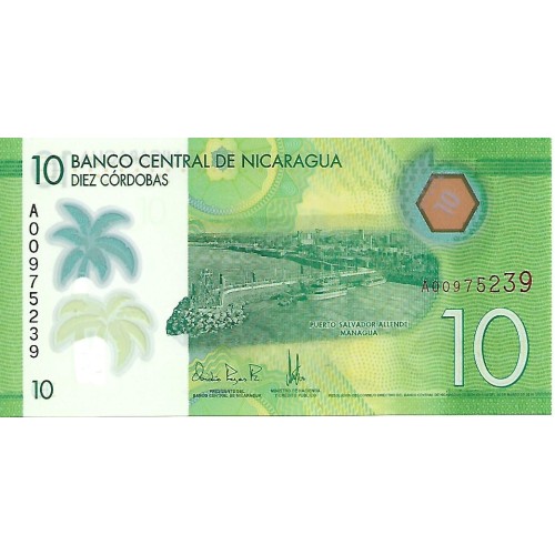 2014 - Nicaragua PIC 209a billete de 10 Cordobas S/C