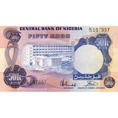 1973/78 - Nigeria pic 14g billete de 50 Kobo