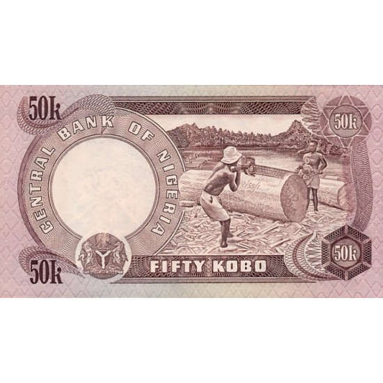 1973/78 - Nigeria PIC 14g 50 Kobo banknote 1973/78 - Nigeria PIC 14g 50 Kobo banknote