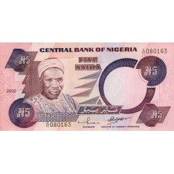 2001 - Nigeria PIC 24g       5 Nairas banknote