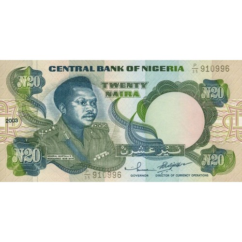 2001 - Nigeria pic 26d billete de 20 Nairas