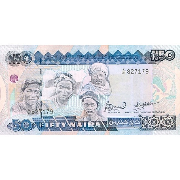 1991 - Nigeria PIC 27c   50 Nairas banknote