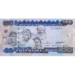 2001 - Nigeria pic 27d billete de 50 Nairas