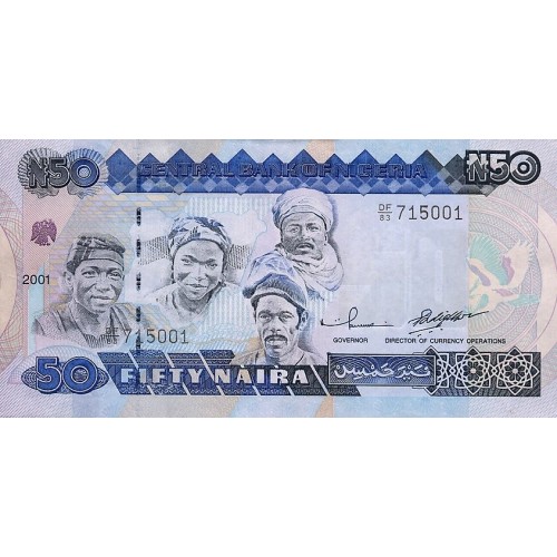 2001 - Nigeria pic 27d billete de 50 Nairas