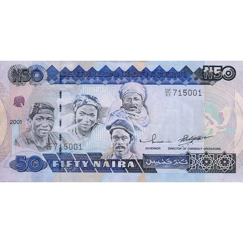 2001 - Nigeria PIC 27d   50 Nairas banknote