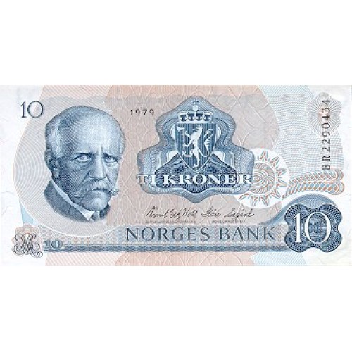 1984 - Noruega   Pic 36c                billete de 10 Coronas