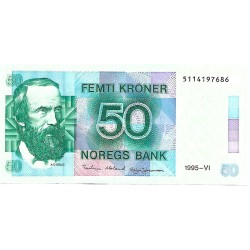 1995 - Noruega PIC 42f billete de 50 Coronas S/C 1995 - Noruega PIC 42f billete de 50 Coronas S/C