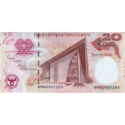 2008 - Papua P36 20 Kina banknote