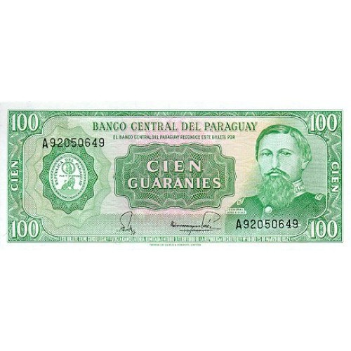 1982 - Paraguay PIC 205     billete de 100 Guaranies