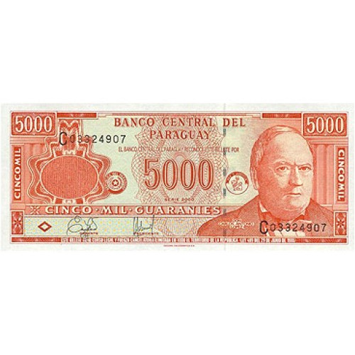 2003 - Paraguay P220a billete de 5.000 Guaraníes