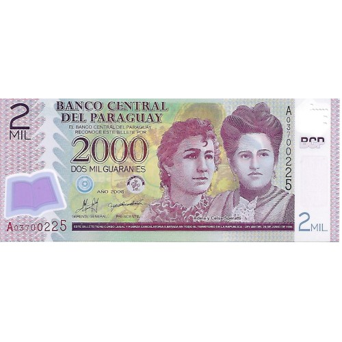 2008 - Paraguay PIC 228a billete de 2.000 Guaraníes S/C