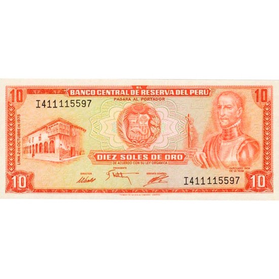 1975 - Peru P106 10 Soles Oro banknote 1975 - Peru P106 10 Soles Oro banknote