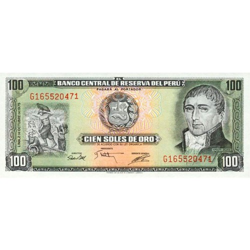 1975 - Peru P108 100 Soles Oro banknote