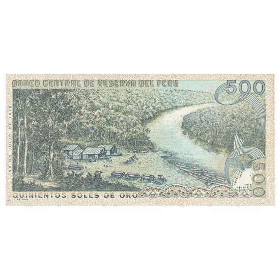1976 - Peru P115 500 Soles Gold banknote 1976 - Peru P115 500 Soles Gold banknote