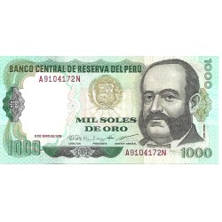 1979 - Perú PIC 118 billete de 1000 Soles Oro S/C