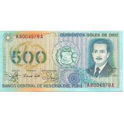1982 - Perú PIC 125A billete de 500 Soles Oro S/C