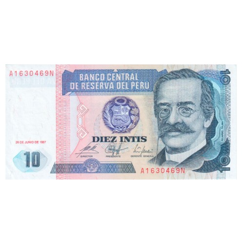 1987 - Peru P129 10 Intis banknote