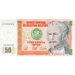 1986 - Perú PIC 131a billete de 50 Intis S/C 1986 - Perú PIC 131a billete de 50 Intis S/C